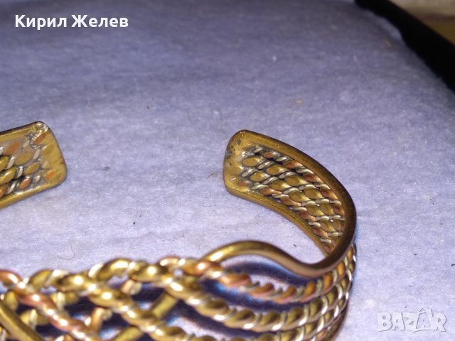 СТАРА АЖУРНА РЕГУЛИРУЕМА МЕДНО - БРОНЗОВА МАЙСТОРСКИ РЪЧНО ИЗРАБОТЕНА ГРИВНА 10388, снимка 13 - Антикварни и старинни предмети - 41281250