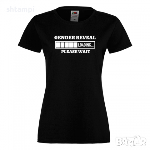 Дамска тениска Gender Reveal Loading,Loading,Please wait,батерия,Изненада,Подарък, снимка 9 - Тениски - 36420454