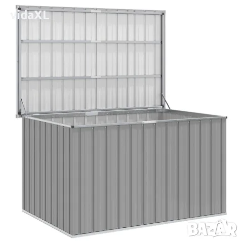 vidaXL Градински сандък за съхранение, сив, 150x101x91 см, снимка 3 - Ракли - 56147657