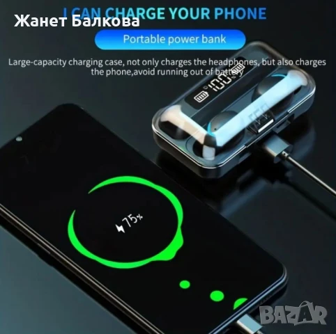 Безжични bluetooth слушалки TWS – 9D , снимка 4 - Безжични слушалки - 50593190