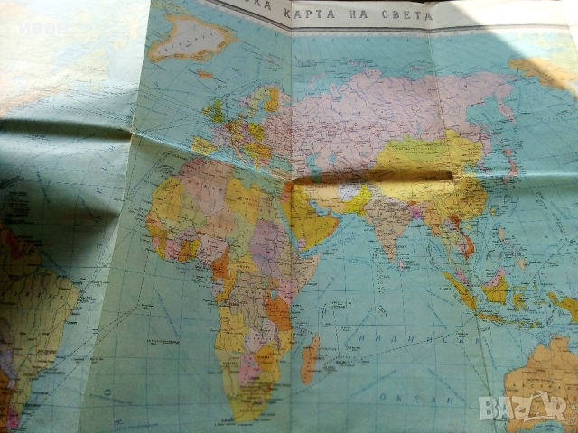 Политическа карта на Света - 1973 г. - 1; 40 000 000, снимка 8 - Колекции - 36400806