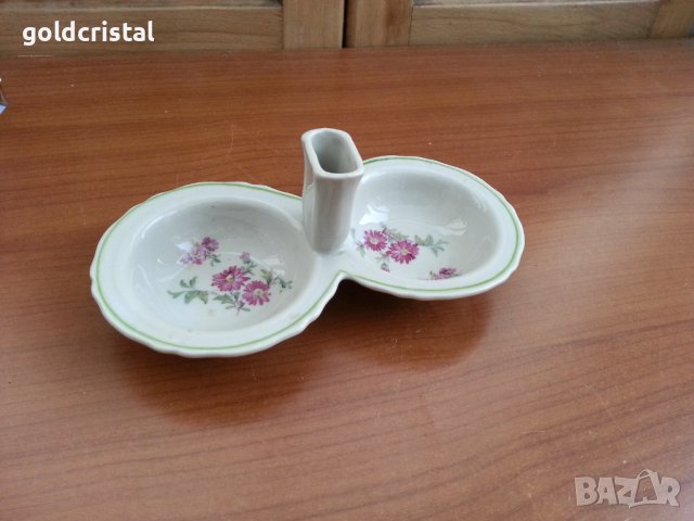 Стар български порцелан солница, снимка 5 - Антикварни и старинни предмети - 40306341