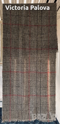 Голям кариран шал oversized с акцент в бордо, снимка 8 - Шалове - 52795972