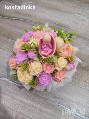 Сапунени букети , снимка 2 - Изкуствени цветя - 52049082