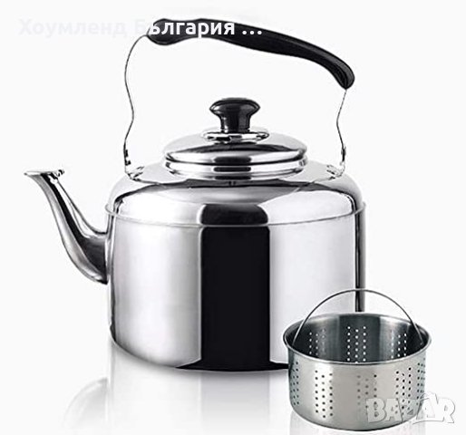 Стоманен чайник с цедка 1.5 литра
