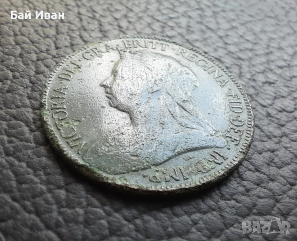 Стара монета половин или 1/2 пени 1896 г. Великобритания- рядка с патина,бронзова !, снимка 11 - Нумизматика и бонистика - 51313626