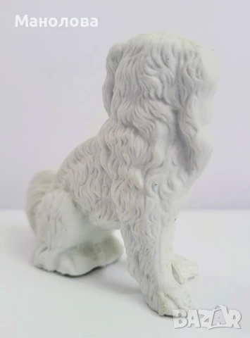Фигурка на Пудел изработена от не глазиран бисквитен порцелан., снимка 3 - Колекции - 50650102