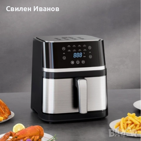 Електрически фритюрник с капацитет 10L – неръждаема стомана, 1350W, автоматично изключване, снимка 4 - Фритюрници - 53187059