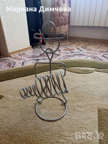 Луксозна поставка за бутилка вино – неръждаема никелирана стомана, оригинален дизайн, снимка 6 - Декорация за дома - 53843460