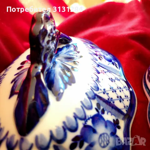 Гжел порцеланова кутия ръчно рисувана Русия, снимка 10 - Други ценни предмети - 48378629