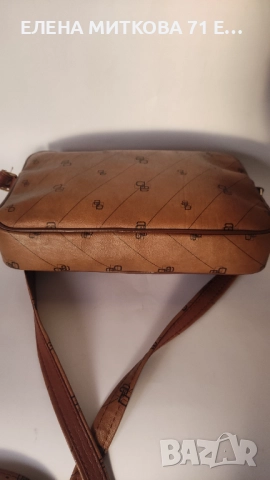 Кожена дамска чанта от Ashley Brooke в кафяв цвят, снимка 7 - Чанти - 52314150