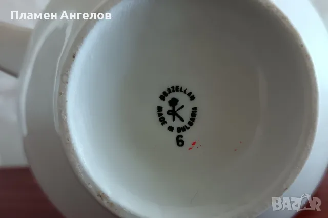 Стар български порцелан - Кана, Чайник, снимка 4 - Антикварни и старинни предмети - 49933100