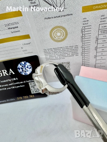 Сребърен пръстен с мойсанит (Диамант) 1 карат, снимка 8 - Пръстени - 52081076
