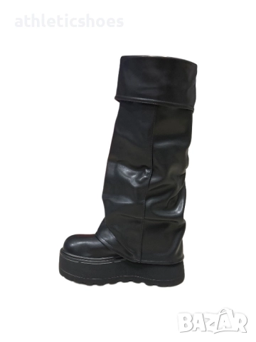 Дамски ботуши на висока платформа в черно-ПРОМОЦИЯ, снимка 3 - Дамски ботуши - 52249323