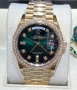 Rolex Day Date President Gold Green Diamond Bezel, снимка 5