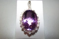 925 сребърно колие с натурален аметист 62 карата подходящо за подарък, снимка 1