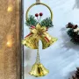 5354 Златист коледен венец Камбанки, 23 см, снимка 1