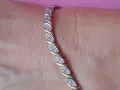 златна гривна 9 карата с циркони и бяло злато., снимка 1