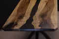 Дизайнерска орехова маса и епоксидна смола, снимка 10