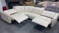 ПРОМОЦИЯ!!!Кремав кожен ъглов диван "Marmount" с електрически релакс механизъм, снимка 4
