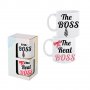 Чаши "The BOSS / The Real BOSS "2броя чаши, снимка 1 - Декорация за дома - 34277546
