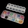 Разноцветни камъчета в кутия за маникюр., снимка 1 - Продукти за маникюр - 39469998