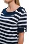Нова дамска моряшка блуза с къс ръкав, широко райе, снимка 3