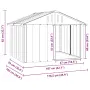 vidaXL Кучешка къща сива 116,5x103x81,5 см поцинкована стомана, снимка 9