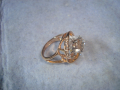 ПОЗЛАТЕН МОДЕН АРТ ПРЪСТЕН с ГОЛЯМ КРАСИВ ЮВЕЛИРЕН КРИСТАЛ и ЦИРКОНИ 6794, снимка 11