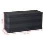 Градинска кутия за съхранение, черна, 117x45x56 см, снимка 8