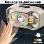 Мощен челник със сензор LED фенер за глава презареждащ се USB за къмпинг лов риболов бягане палатка, снимка 2