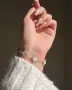 Златен комплект Van cleef бял седеф, снимка 9