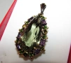 925 сребърно колие с зелен аметист празиолит 42 карата подходящо за подарък, снимка 3