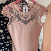 Розова блуза с дантела, снимка 1 - Тениски - 40914381