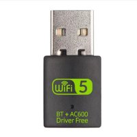 Безжичен Wifi и Bluetooth блутут USB 600Mbps адаптер 2.4/5.8Ghz външен за лаптоп компютър, снимка 5 - Мрежови адаптери - 41786780