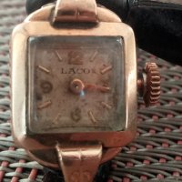 Продавам стар,ръчен, дамски часовник LACO.Златно покритие-40М.Механичен.Лимитирана серия .Работещ., снимка 4 - Колекции - 39641246