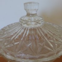Ретро стъклена захарница бонбониера 1930 г, снимка 6 - Аксесоари за кухня - 44247722