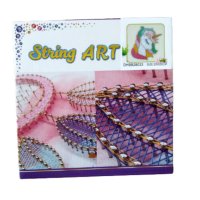 Креативна играчка, гоблен-инсталация от дъска,чук,пирончета и конци -Еднорог, снимка 1 - Рисуване и оцветяване - 41953622