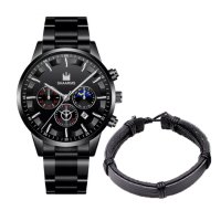 Мъжки елегантен водоустойчив часовник BASID , снимка 1 - Мъжки - 44363704