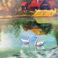 Маслена картина "Лебедово Езеро" №1128, снимка 1 - Картини - 34734427