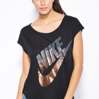 Nike Women's Signal Metallic T-Shirt - страхотна дамска тениска КАТО НОВ, снимка 1 - Тениски - 35733797