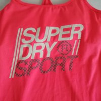 Superdry Sport дамски ярко розов/оранжев спортен потник с вградено бюстие р-р S/M (EU 38), снимка 2 - Спортни екипи - 41459149