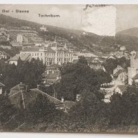 Стара черно-бяла картичка Бийл, Швейцария 1908, снимка 1 - Филателия - 44350599