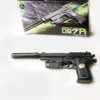 Еърсофт играчка пистолет с лазер и сачми - 007A AIRSOFT, снимка 2 - Други - 44212612