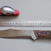 Стар немски туристически комплект Нож Рог вилица лъжица, снимка 2 - Ножове - 41186153