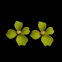 Sale Сребърни обеци цветя,spring summer style,колекция"Flowers",green/нови, снимка 1 - Колиета, медальони, синджири - 44573071