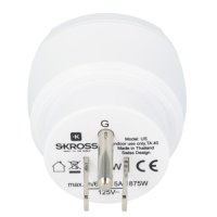 Адаптер за контакт Skross, от евро стандарт към USA стандарт., снимка 2 - Мрежови адаптери - 44167453