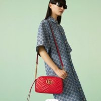 Дамска чанта Gucci (Marmont MATELASSÉ small Shoulder bag, снимка 15 - Чанти - 41450363