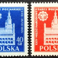 Полша, 1955 г. - пълна серия чисти марки, панаир, 4*1, снимка 1 - Филателия - 41485008
