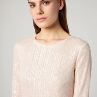 Нова PATRIZIA PEPE Long Dress with Pink Sequins Дълга Дамска Рокля It 42 (BG S размер), снимка 3 - Рокли - 42610703